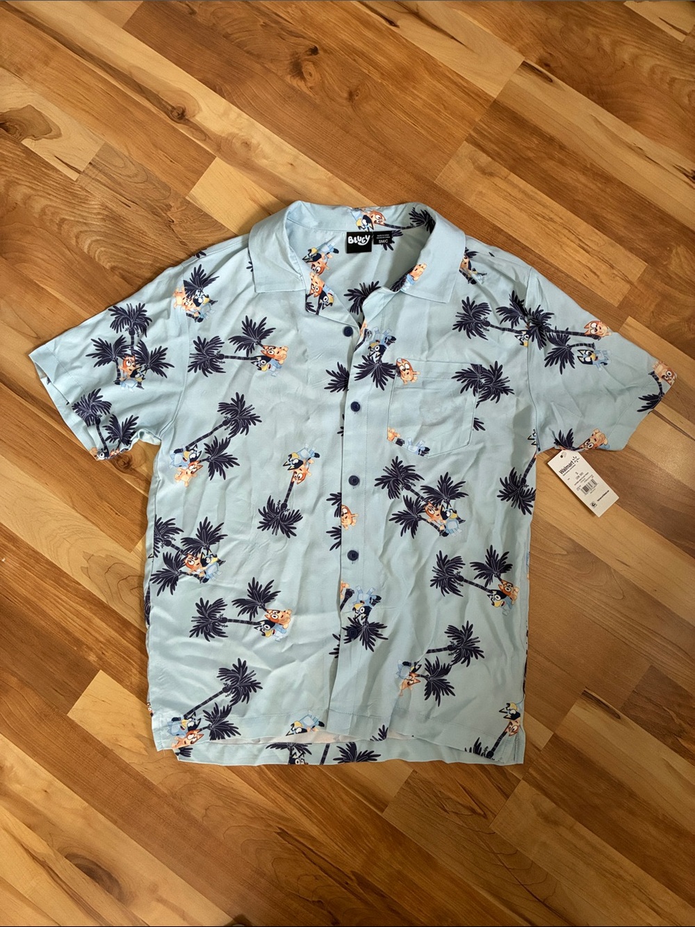 Tropical Bluey Ice Blue Graphic Shirt - Men’s S (28/30)